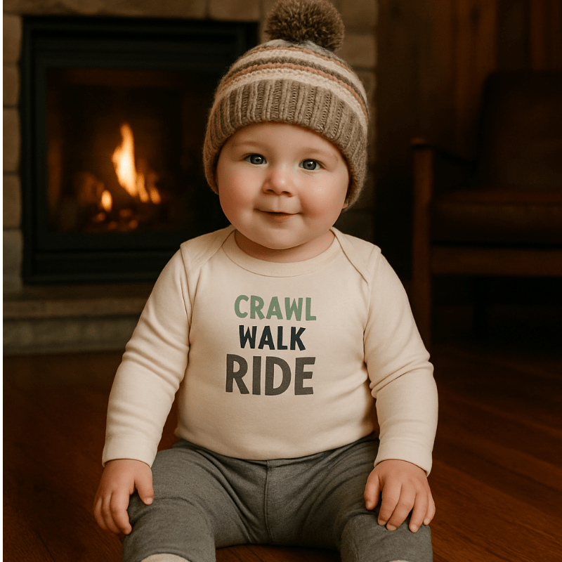 long sleeve graphic bodysuit | crawl walk ride