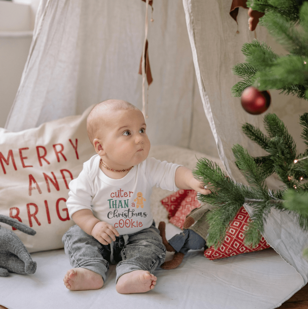 long sleeve graphic bodysuit | christmas cookie