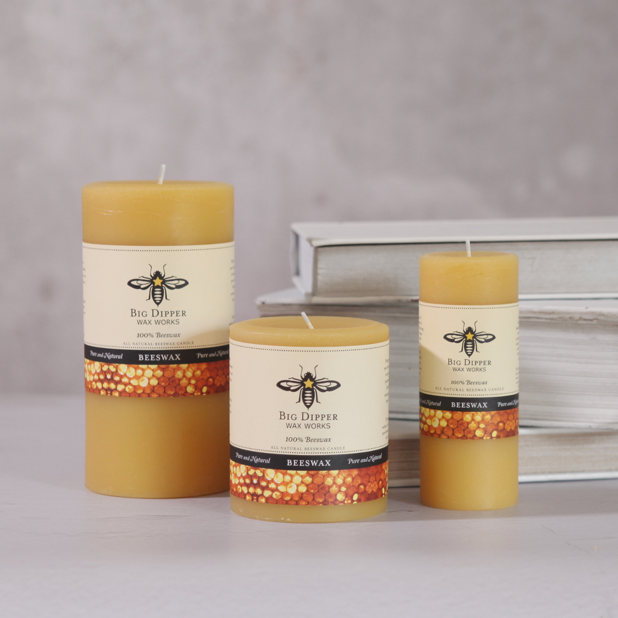 100% Pure Beeswax Pillar Candles (Multiple Colors)