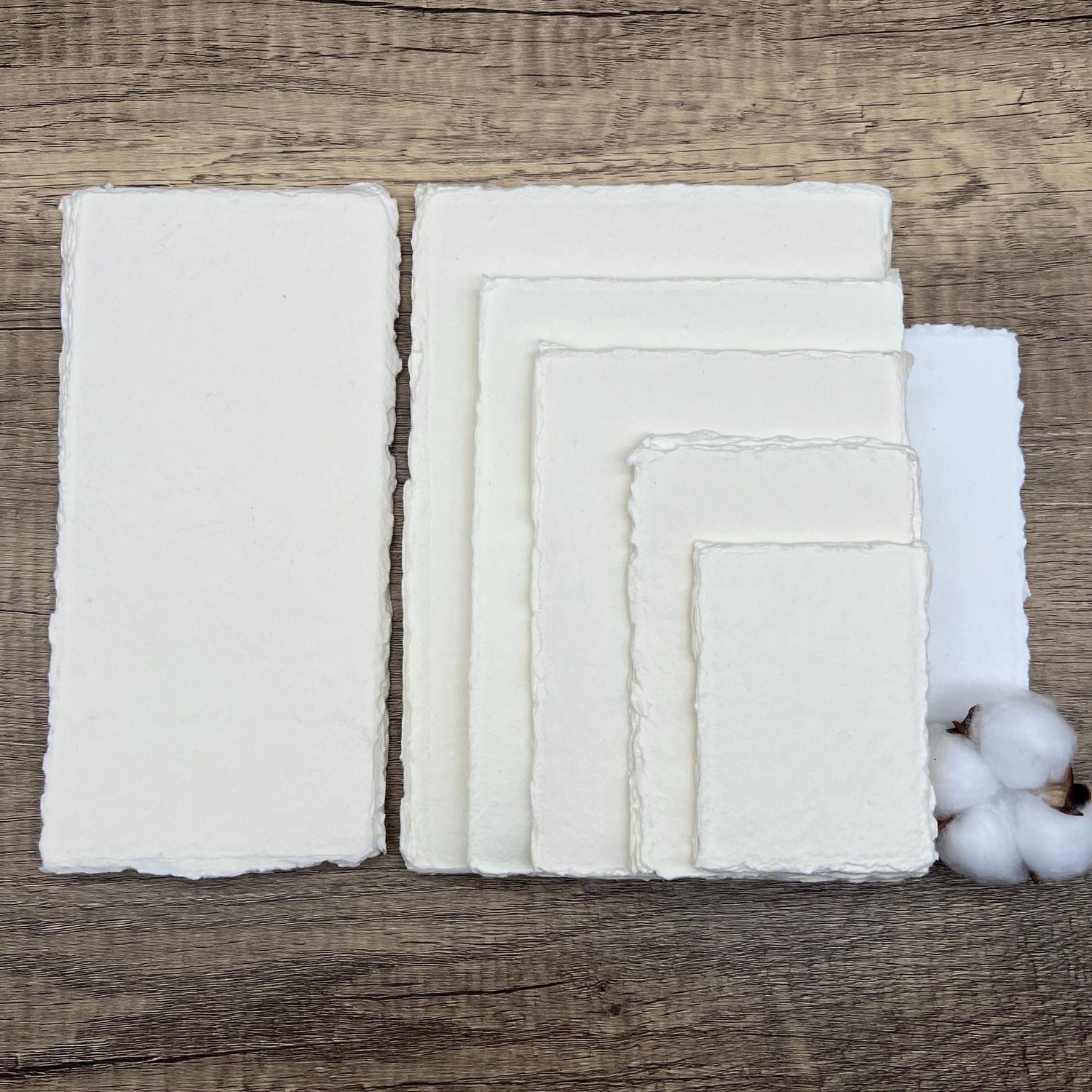 Ivory 300gsm Handmade Cotton Paper (Set of 10) Cut Edge