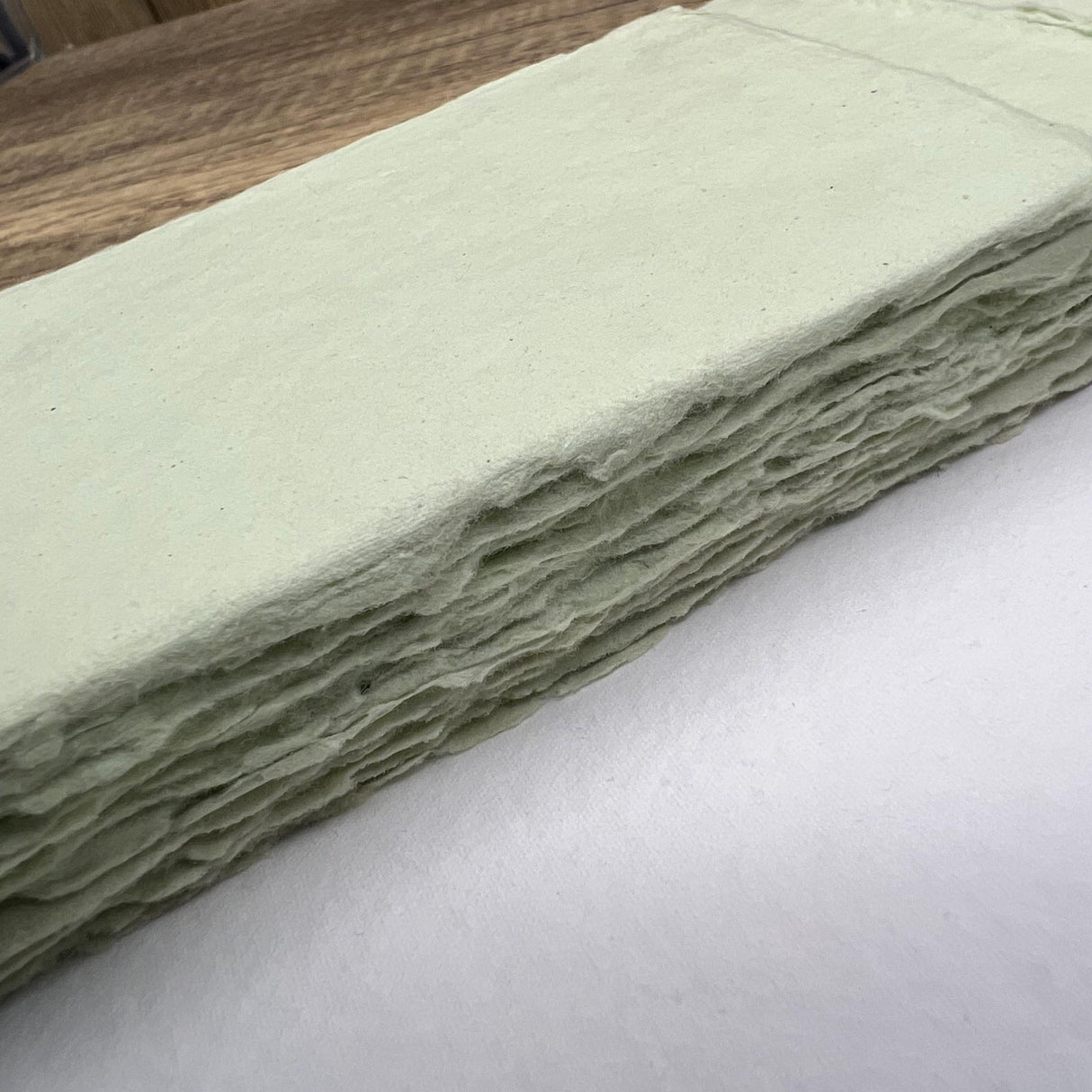 Pale Green Handmade Cotton Paper (Set of 10)