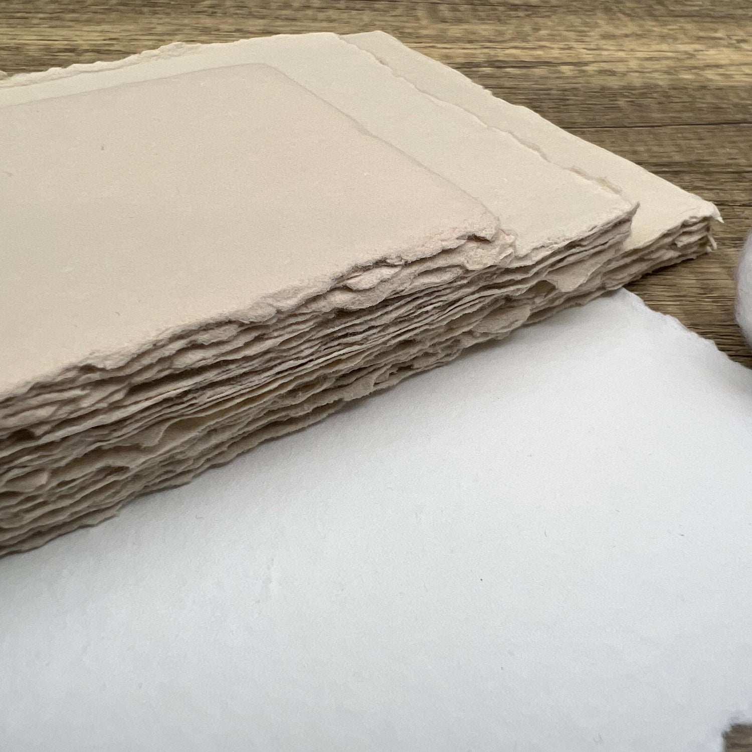 Beige Handmade Cotton Paper (Set of 10)