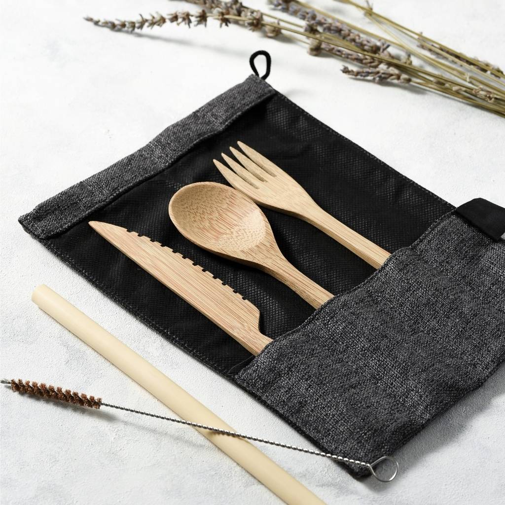 Reusable Bamboo Cutlery Set - Handmade & Eco-Friendly Pack