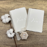 Handmade Cotton Vow Books (Pair) – Embossed or Blank