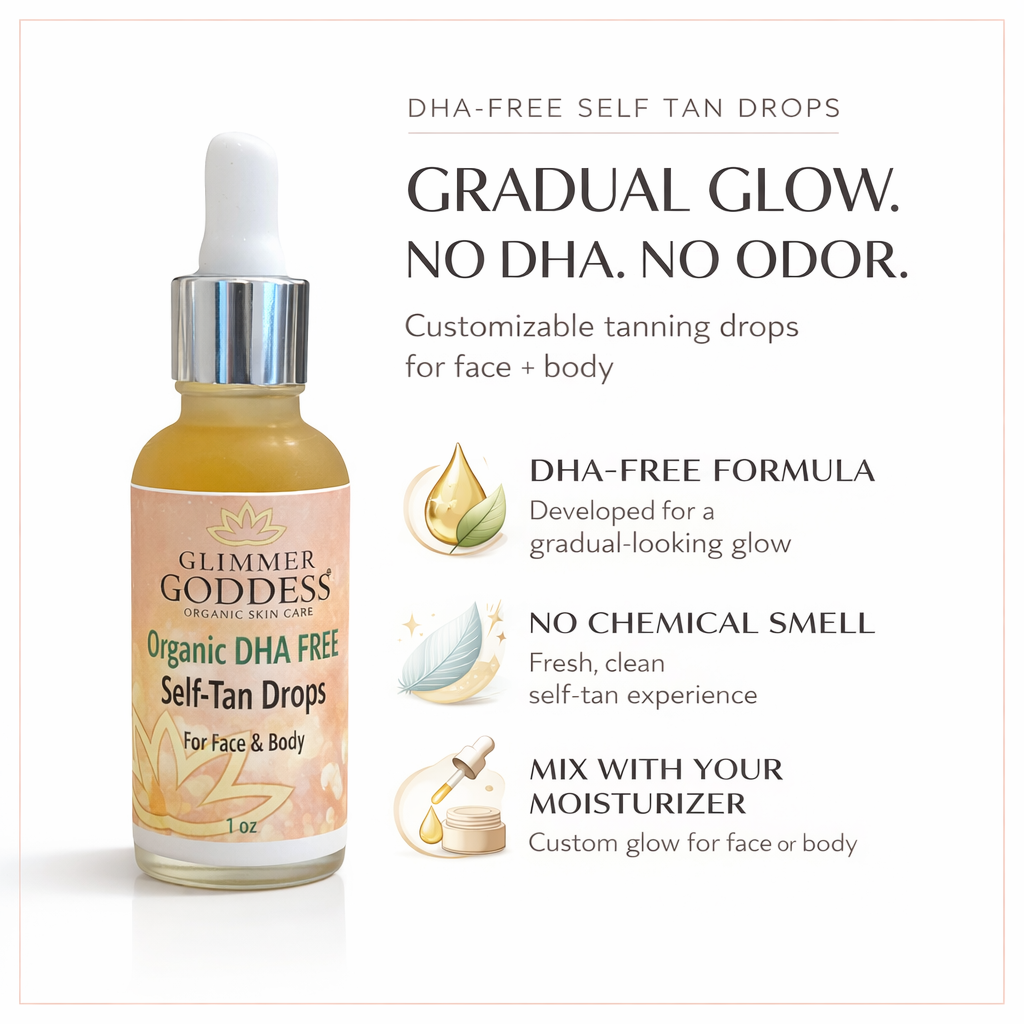 Organic DHA FREE Tanning Drops for Face & Body 1 oz.