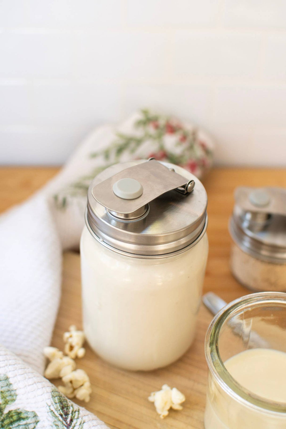 Pourable Jar Lid – Wide Mouth | Stainless Steel Mason Jar Pour Lid | Plastic-Free Kitchen Storage