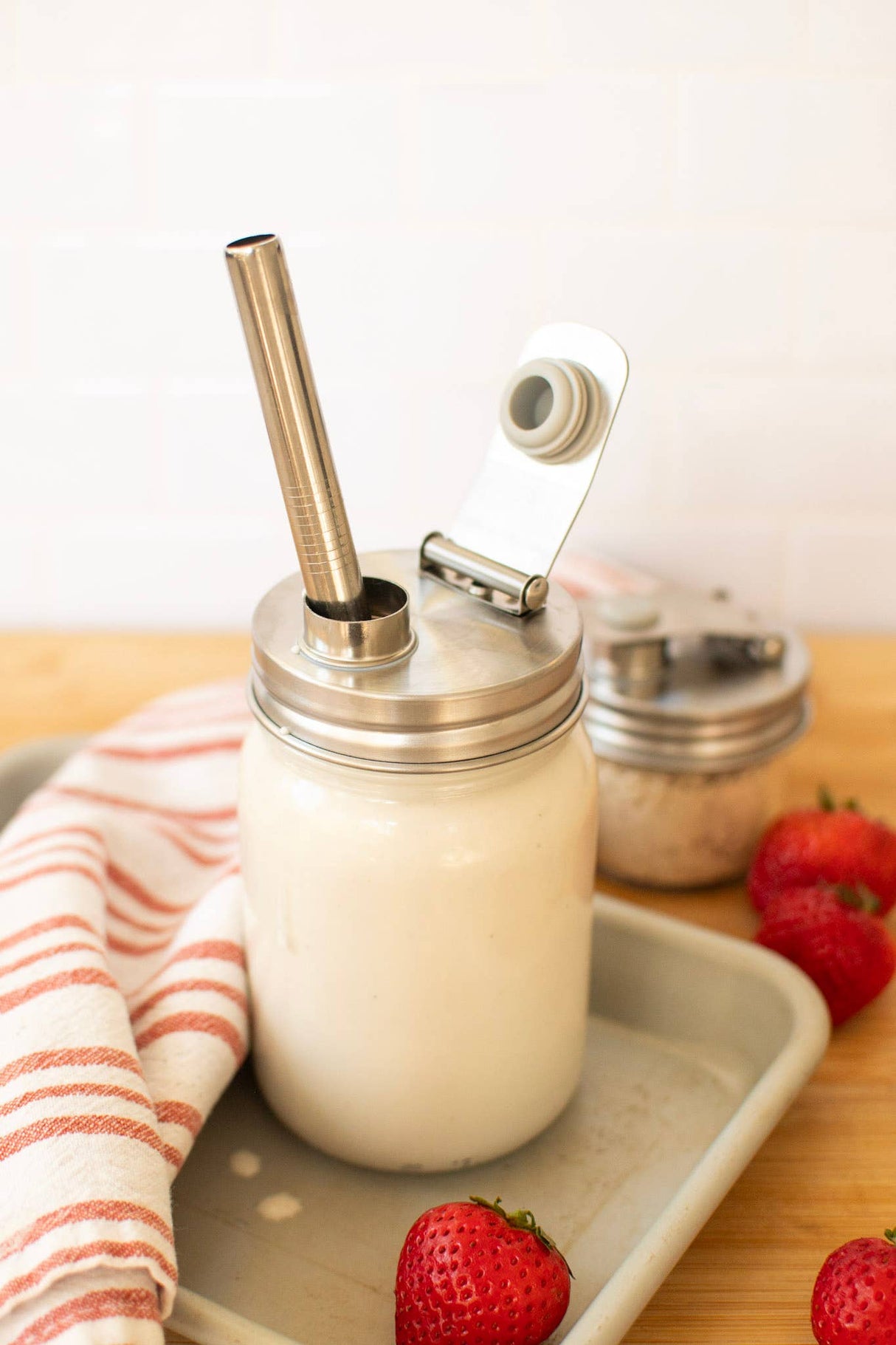 Pourable Jar Lid – Wide Mouth | Stainless Steel Mason Jar Pour Lid | Plastic-Free Kitchen Storage