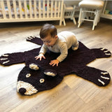 Organic Wool Play Mat + Nursery Rug  | Brown Bear