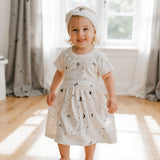 short sleeve twirl dress | celestial