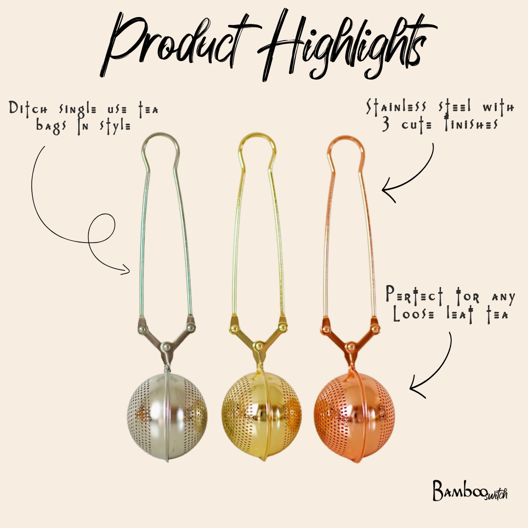 Stainless Steel Tea Strainer | Rose Gold