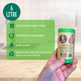 Compostable Caddy Bags | 1.5 gallons | Roll of 30 bags