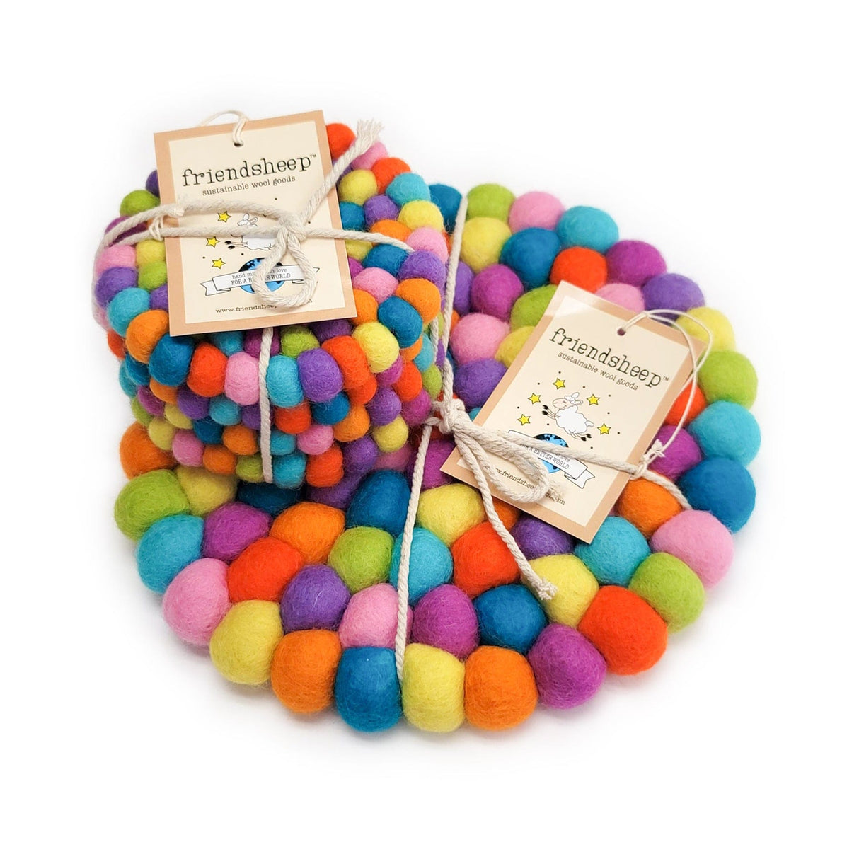 Shiny Happy Rainbow Eco Coasters/Trivets