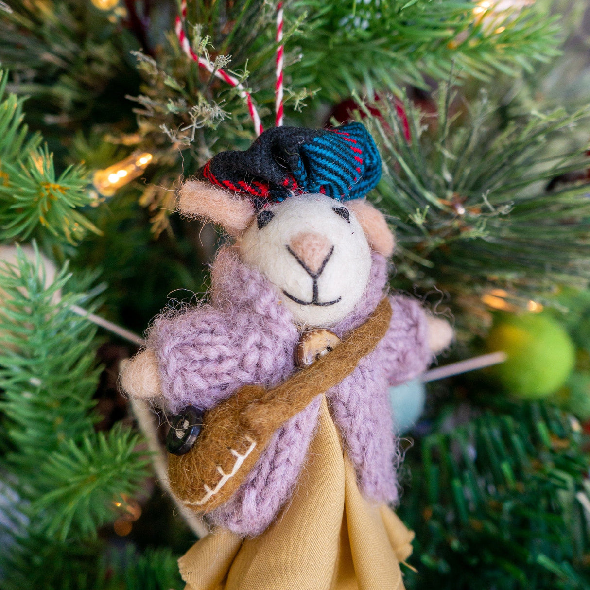 Ginny and Chris Boho Mouse Eco Ornaments - Set of 2