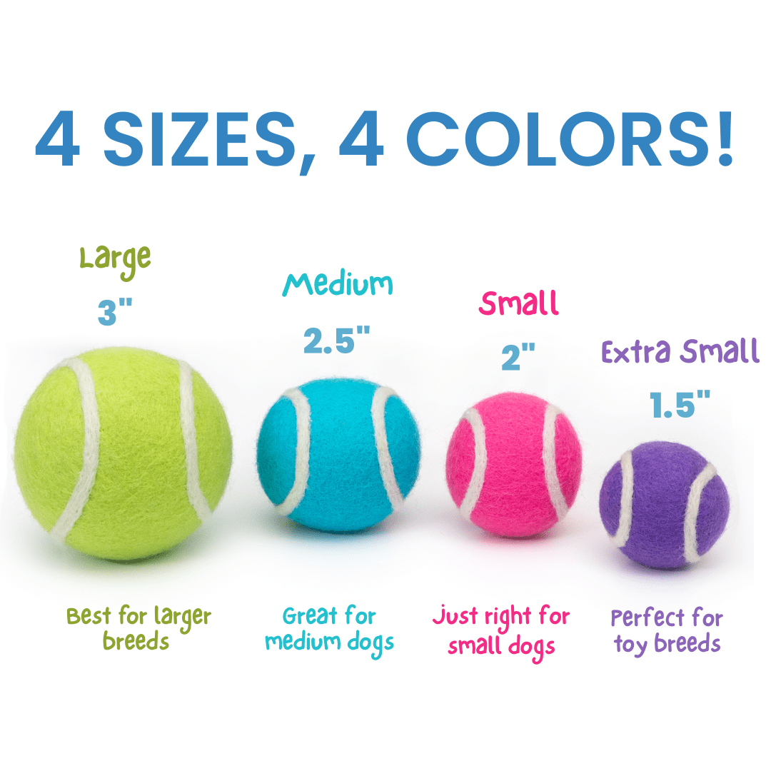 Pop Colors Mini Tennis Wool Balls 1.5 in - Set of 3