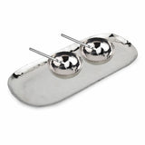 Polished Hammered Stainless Steel 5 PC Condiment Set