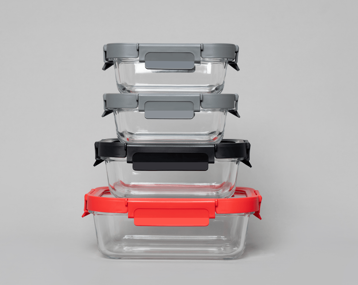 Glass Containers & Lids - Rectangular