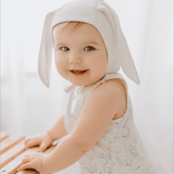 bonnet hat with ears | Ivory