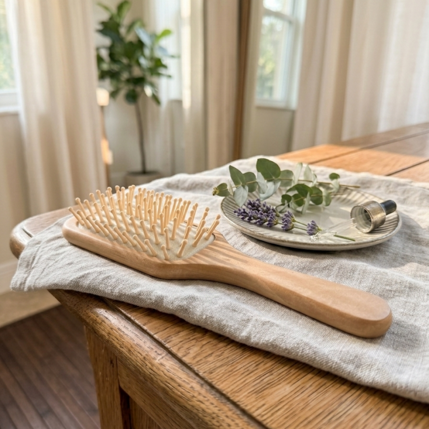 Natural Wooden Detangling Hair Brush