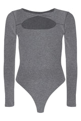 Whitney Cotton Long Sleeve Cutout Twist Bodysuit