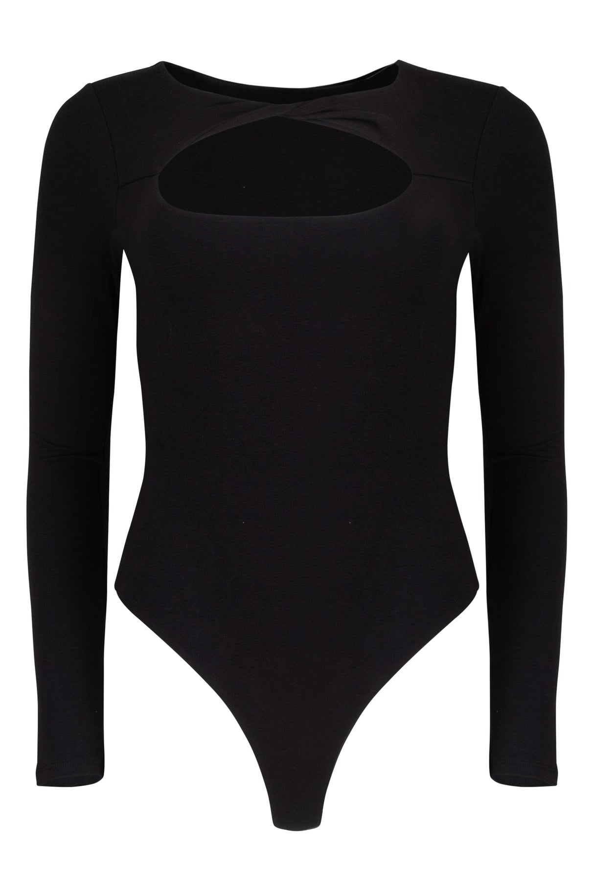 Whitney Cotton Long Sleeve Cutout Twist Bodysuit