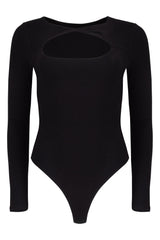 Whitney Cotton Long Sleeve Cutout Twist Bodysuit