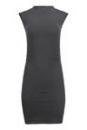 Kara Cotton Mock Neck Ruched Mini Dress