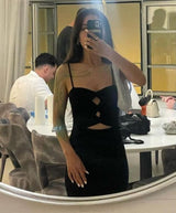 Heidi Cutout Detail Ribbed Maxi Dress