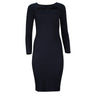 Jenny Long Sleeve Cutout Midi Rib Dress