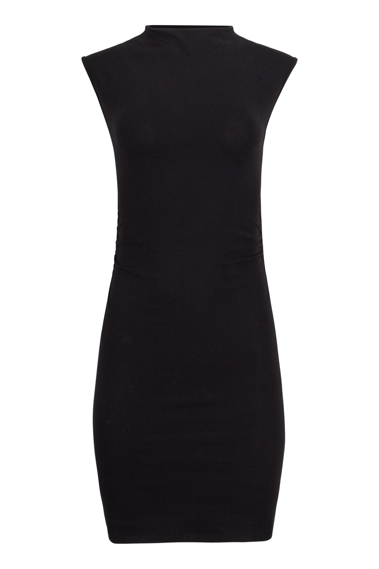 Kara Cotton Mock Neck Ruched Mini Dress