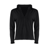 Khloe Cotton V-Neck Henley - Nero