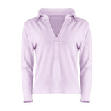 Khloe Cotton V-Neck Henley - Quartz