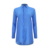 Naomi Linen Tunic Blouse - Glacier