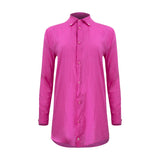 Naomi Linen Tunic Blouse - Pink Aster