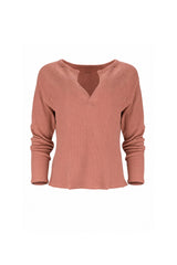 Jules Waffle Knit Organic Cotton V-Neck Pullover