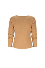 Jules Waffle Knit Organic Cotton V-Neck Pullover