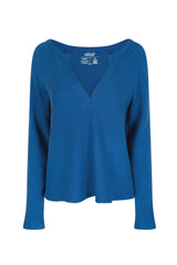 Jules Waffle Knit Organic Cotton V-Neck Pullover