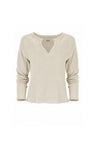 Jules Waffle Knit Organic Cotton V-Neck Pullover