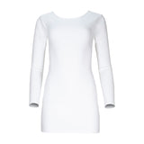 Jenna Long Sleeve Open Back Cotton Mini Dress - Ivory