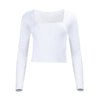 Hailey Mesh and Cotton Long Sleeve Top - Blanc