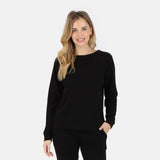 Melody Everyday Organic Cotton Pullover Sweatshirt - Black