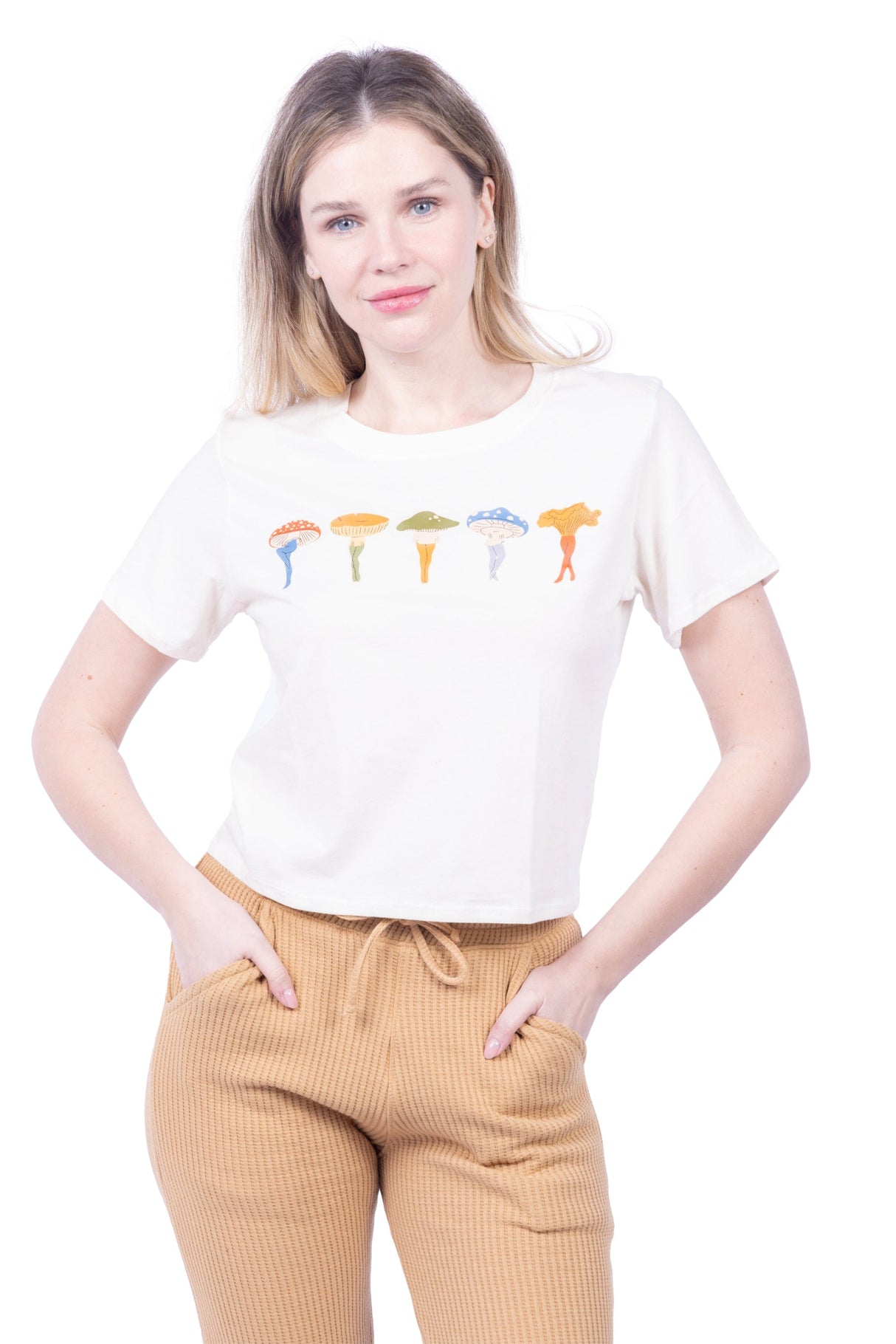 Cropped Everyday Organic Cotton Tee - Shrooms