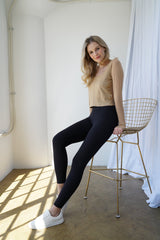 Hailey Mesh and Cotton Long Sleeve Top - Latte