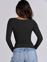 Paige Cotton Long Sleeve Cutout Top