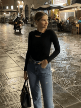 Paige Cotton Long Sleeve Cutout Top