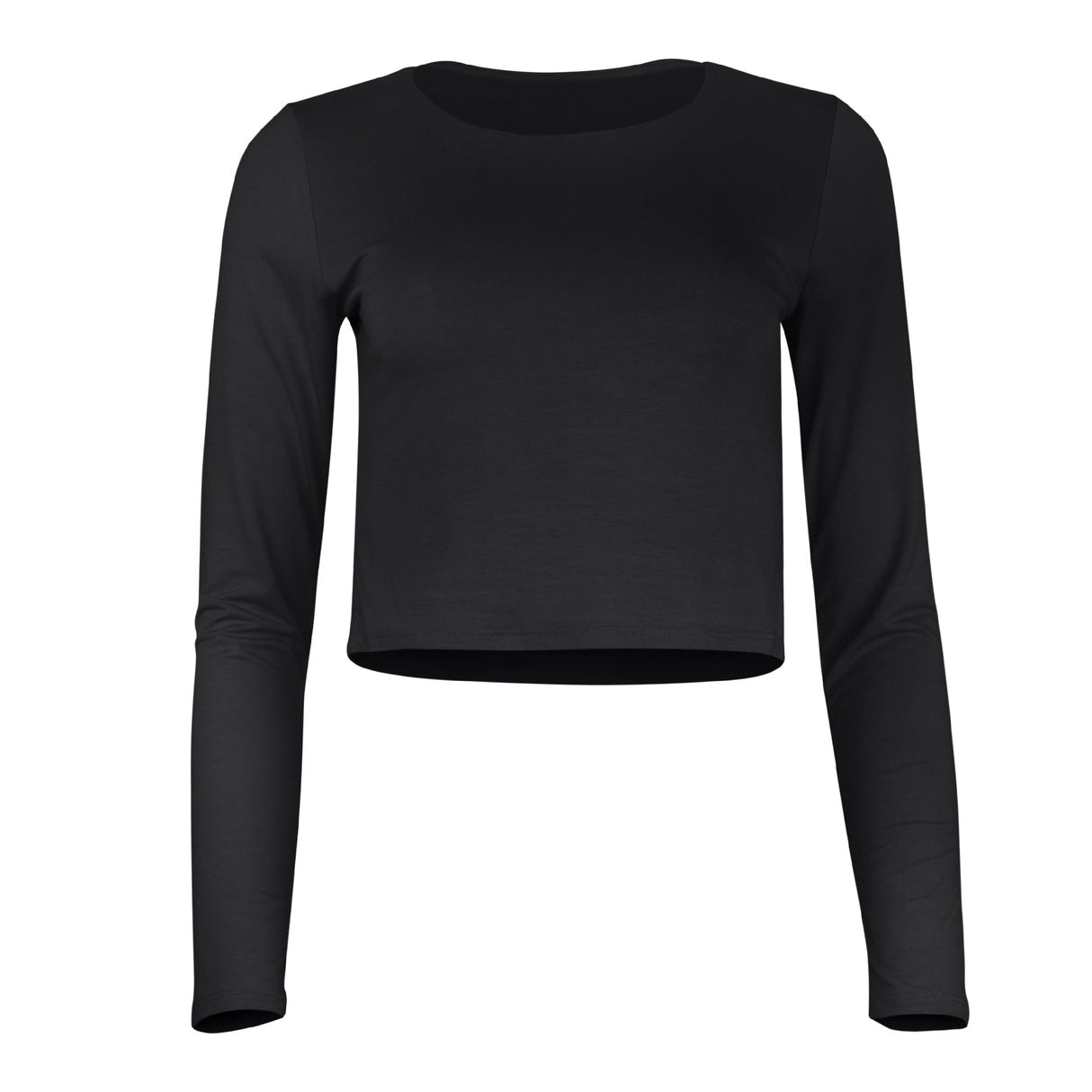Runa Modal Long Sleeve Cropped Top - Black
