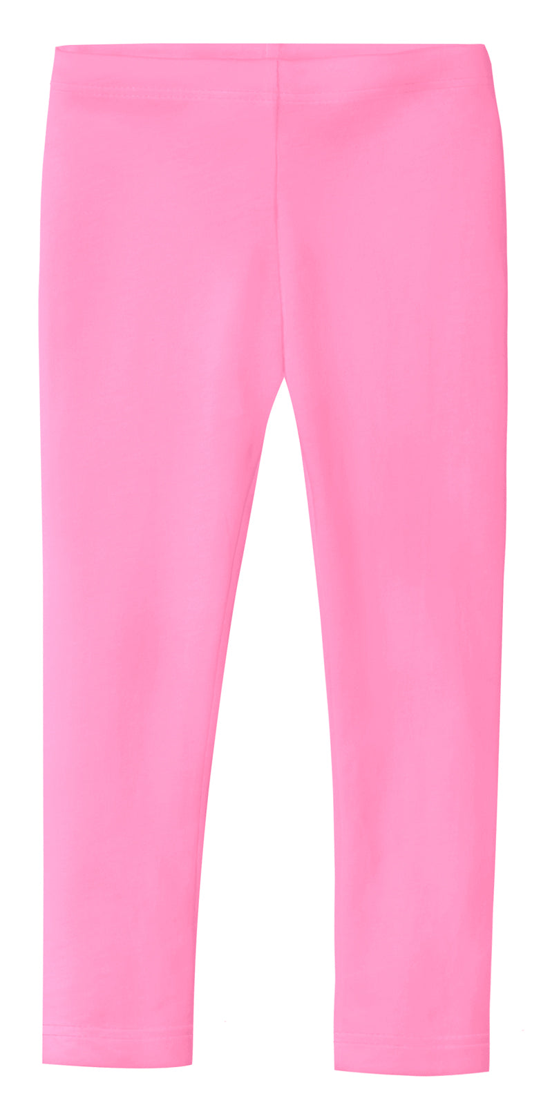 Girls Soft 100% Cotton Solid Colored Leggings | Bubblegum