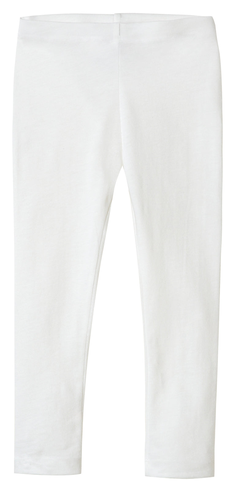 Girls Soft 100% Cotton Solid Colored Leggings | White