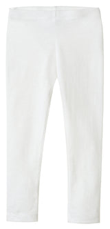 Girls Soft 100% Cotton Solid Colored Leggings | White