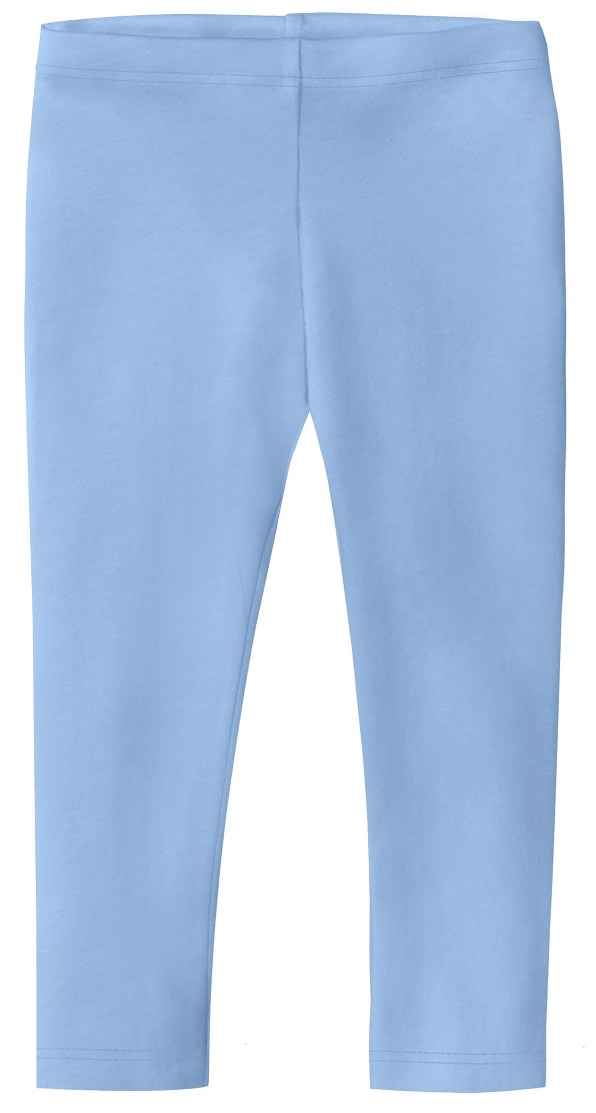Girls Soft 100% Cotton Capri Leggings | Bright Light Blue