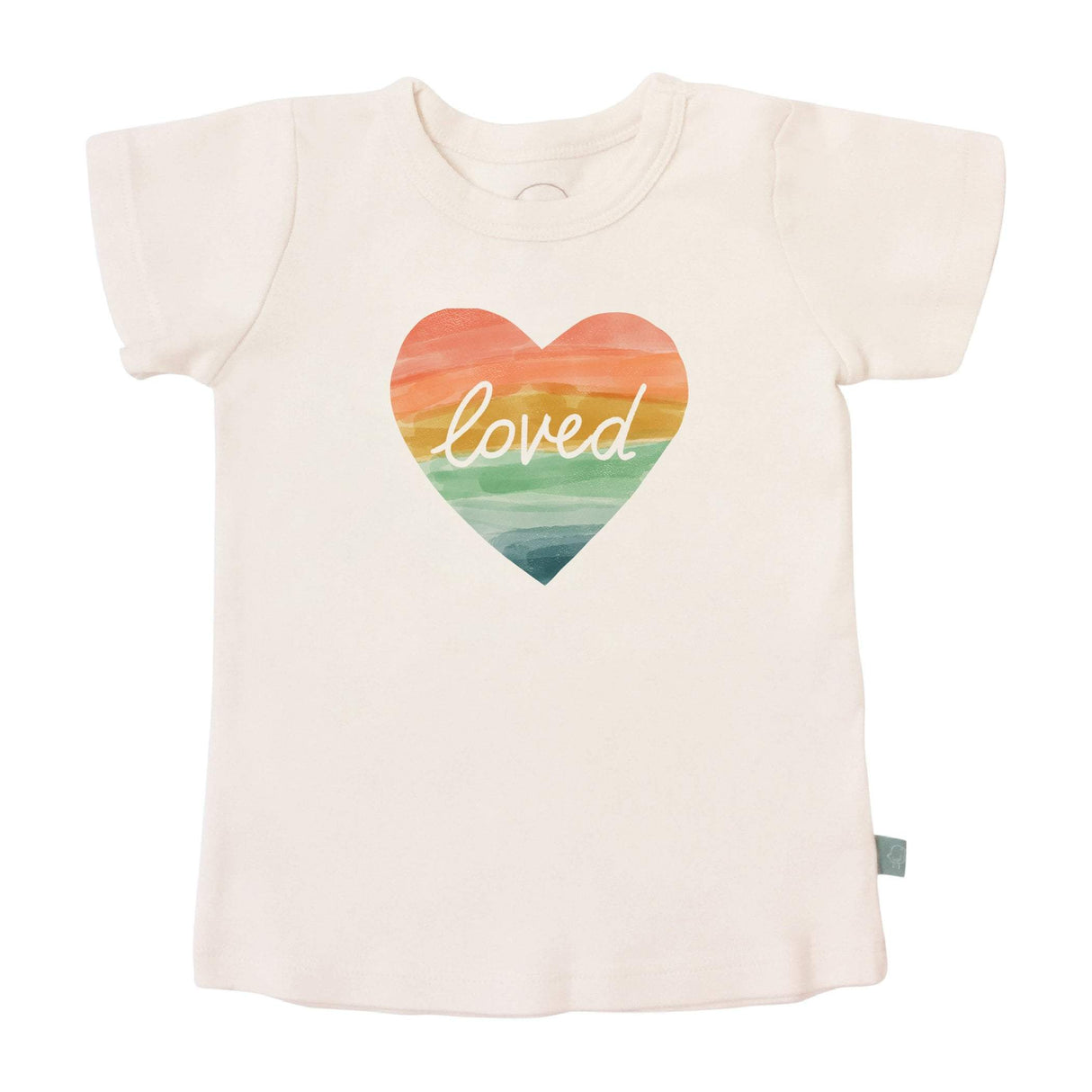 graphic tee | loved rainbow heart